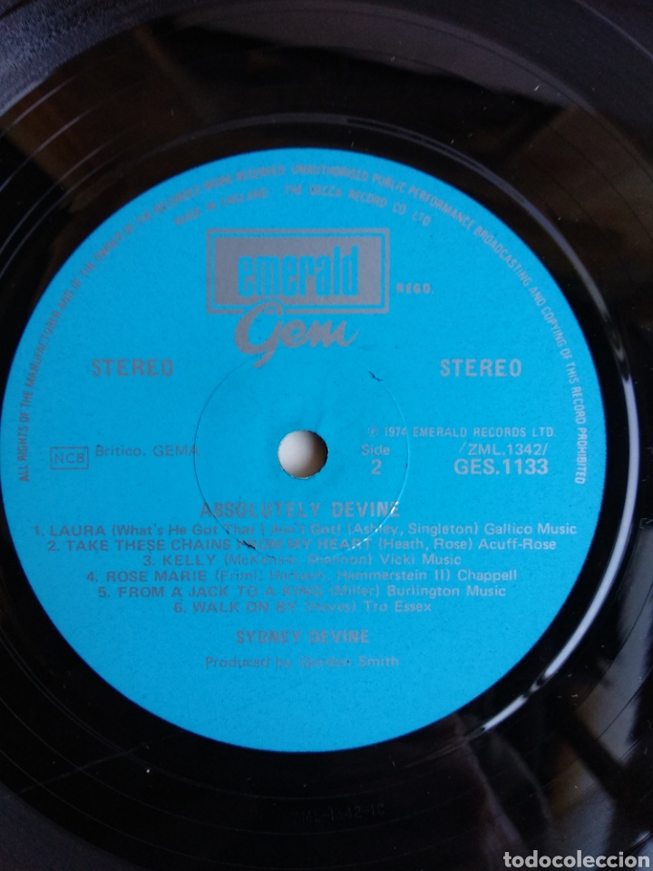 Discos de vinilo: SYDNEY DEVINE, ABSOLUTELY DEVINE, UK, EMERALD, 1975 A3 - Foto 4