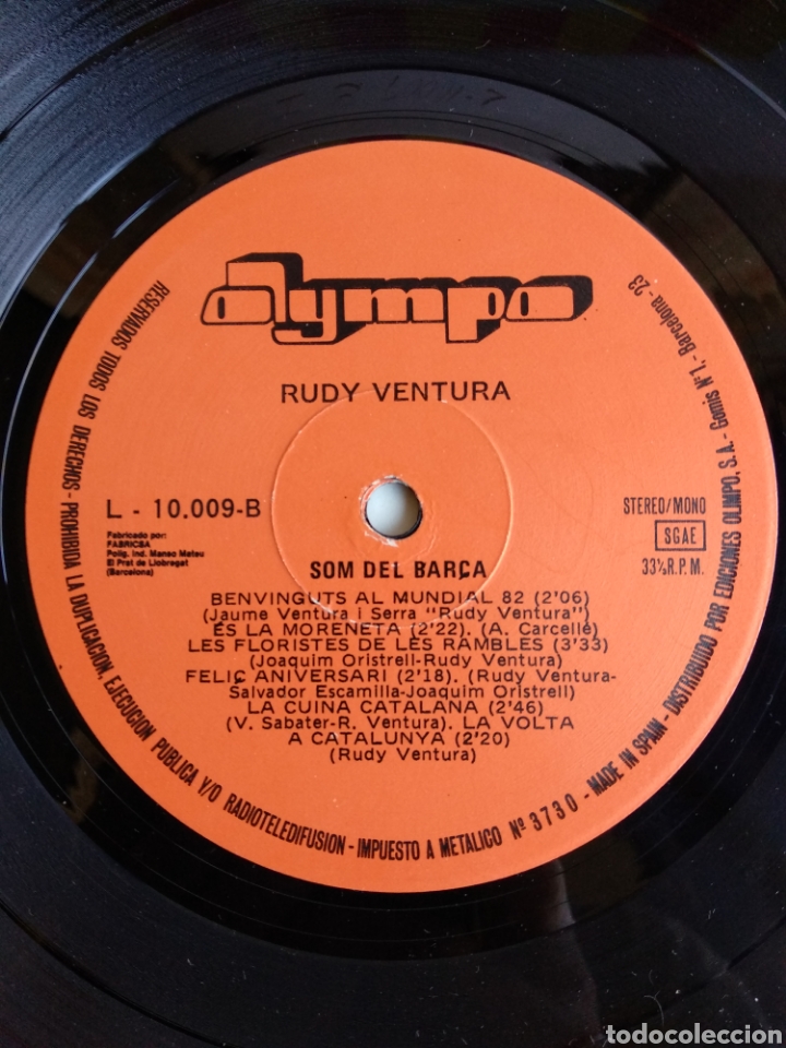Discos de vinilo: *RUDY VENTURA, SOM DEL BARSA, OLYMPO, 1982 - Foto 5