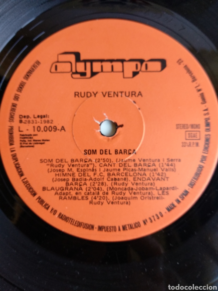 Discos de vinilo: *RUDY VENTURA, SOM DEL BARSA, OLYMPO, 1982 - Foto 6