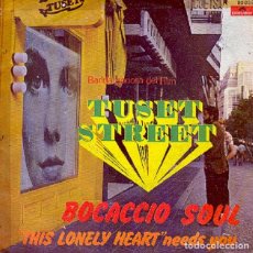 Discos de vinil: BSO DEL FILM TUSET STREET - BOCACCIO SOUL; THIS LONELY HEART NEEDS YOU - POLYDOR 80029 - 1968. Lote 314779288