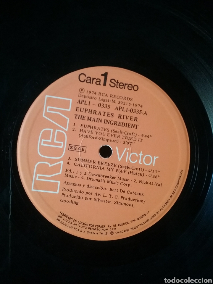 Discos de vinilo: The MAIN INGREDIENT 1975 Copia Spain RCA - Foto 4