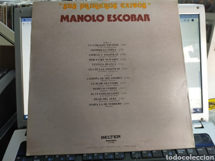 Discos de vinilo: Manolo Escobar lp sus primeros &eacute;xitos 1980 - Foto 2