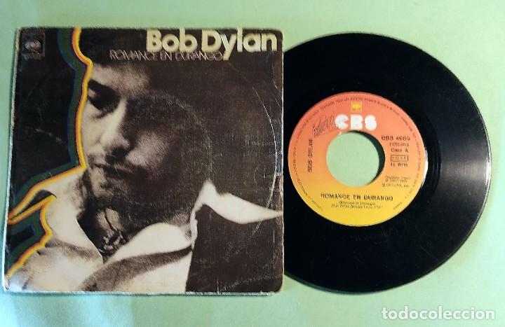 Discos de vinilo: SINGLE BOB DYLAN . ROMANCE EN DURANGO 1977 , CBS . AZ - Foto 1