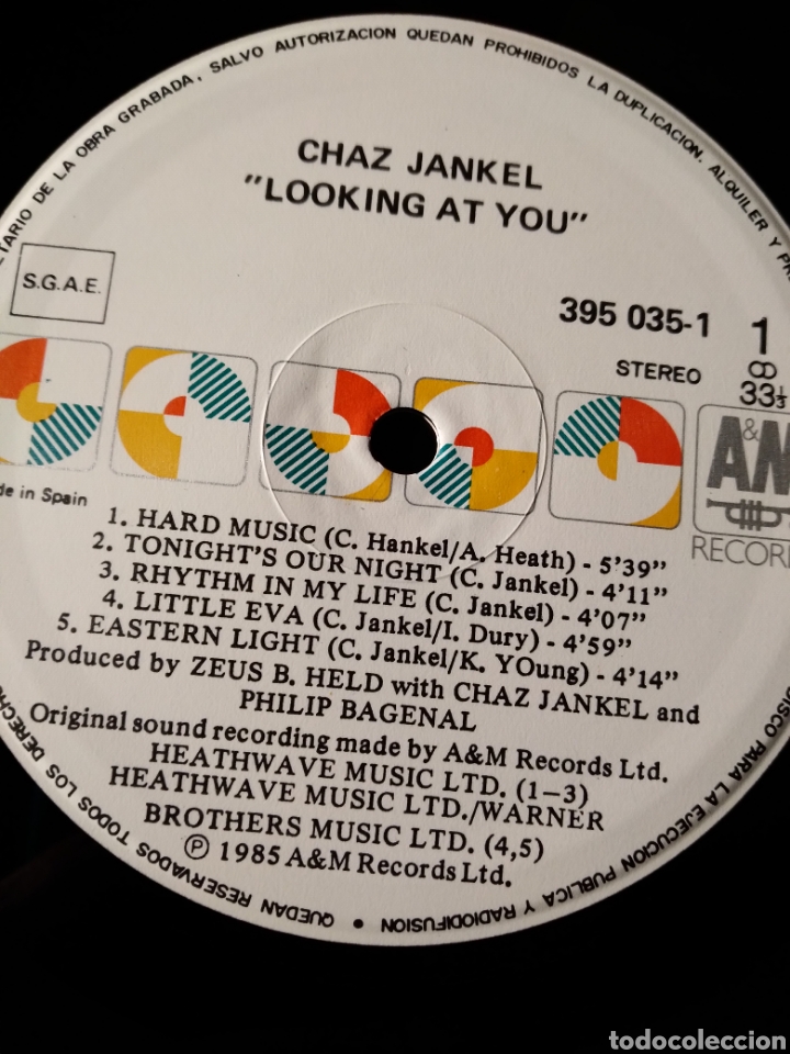 Discos de vinilo: Vinilo - CHAZ JANKEL &rdquo;LOOKING AT YOU&rdquo; ES.86 - Foto 3
