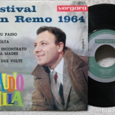 Discos de vinilo: CLAUDIO VILLA PASSO SU PASSO FESTIVAL SAN REMO 1964 EP VINYL MADE IN SPAIN 1964. Lote 315019438