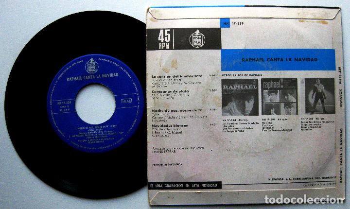 Discos de vinilo: Raphael - Raphael Canta La Navidad - EP Hispavox 1965 BPY - Foto 2