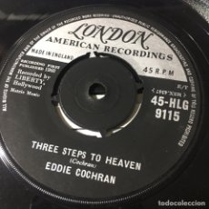 Discos de vinilo: EDDIE COCHRAN THREE STEPS TO HEAVEN SINGLE ORIG INGLES LONDON 1960. Lote 315072418