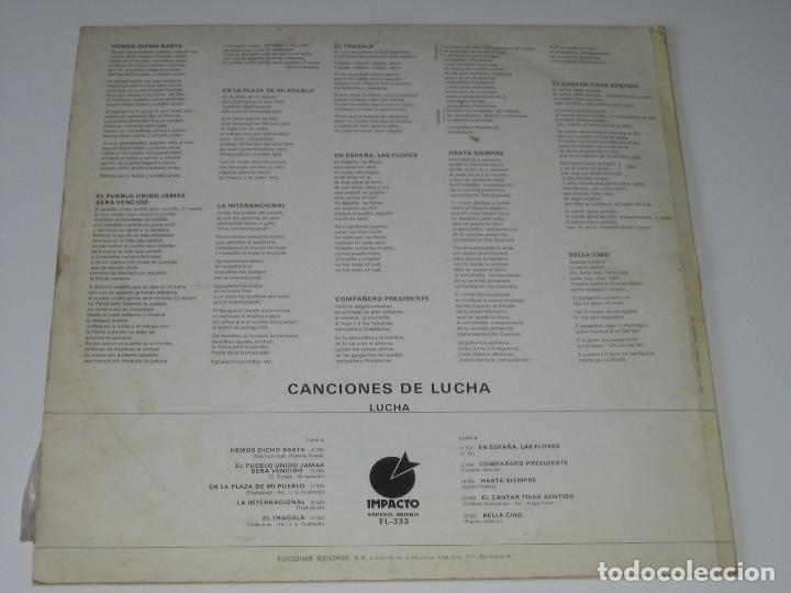 Discos de vinilo: CANCIONES DE LUCHA - Foto 2