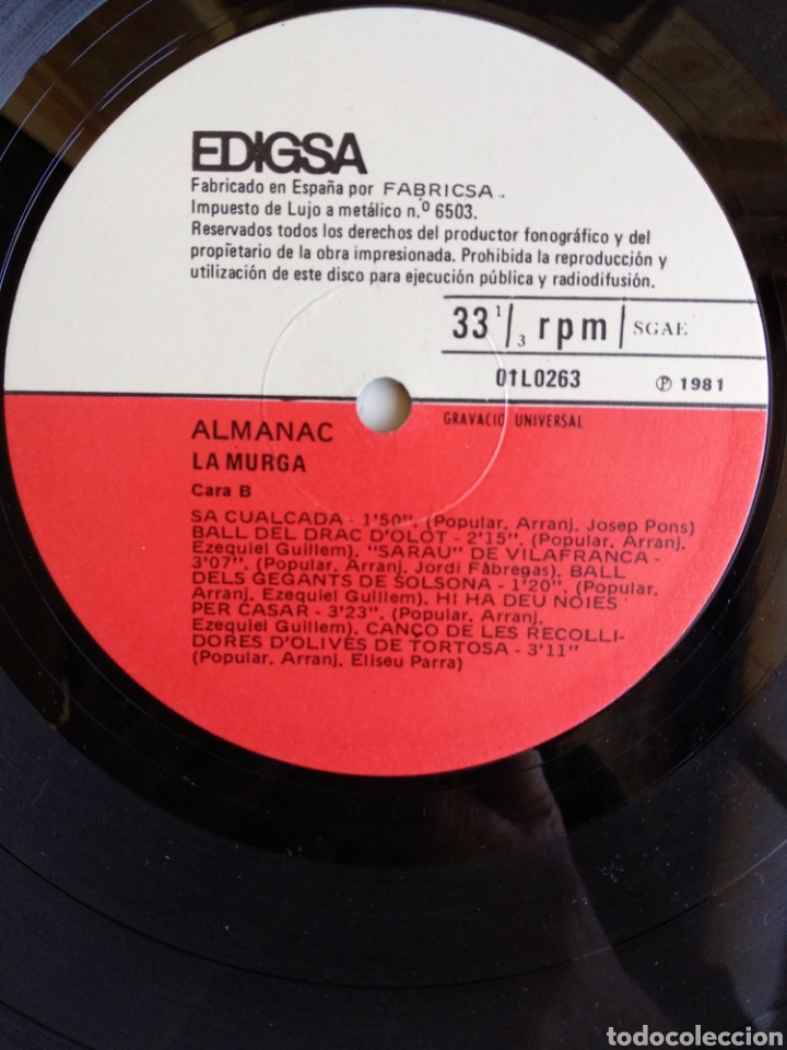 Discos de vinilo: *LA MURGA, ALMANAC, SPAIN, EDIGSA, 1981. C.1 - Foto 6