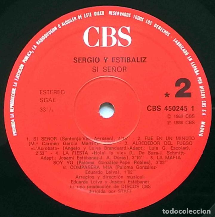 Discos de vinilo: LP Sergio y Est&iacute;baliz. S&iacute; Se&ntilde;or. CBS 1986 - Foto 4