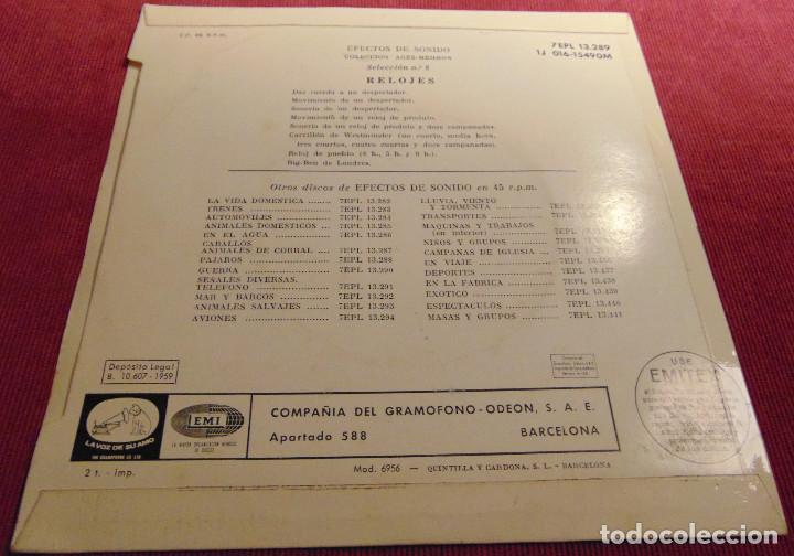 Discos de vinilo: EFECTOS DE SONIDO - RELOJES - EP 1959 - Foto 2