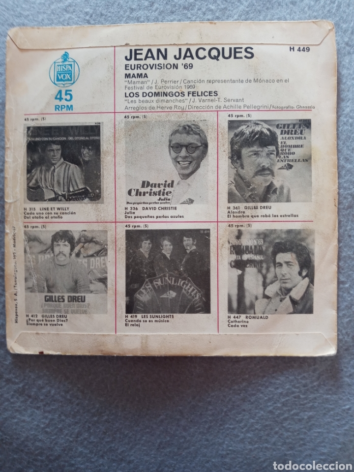 Discos de vinilo: Jean Jacques-mama..disco vinilo single - Foto 2