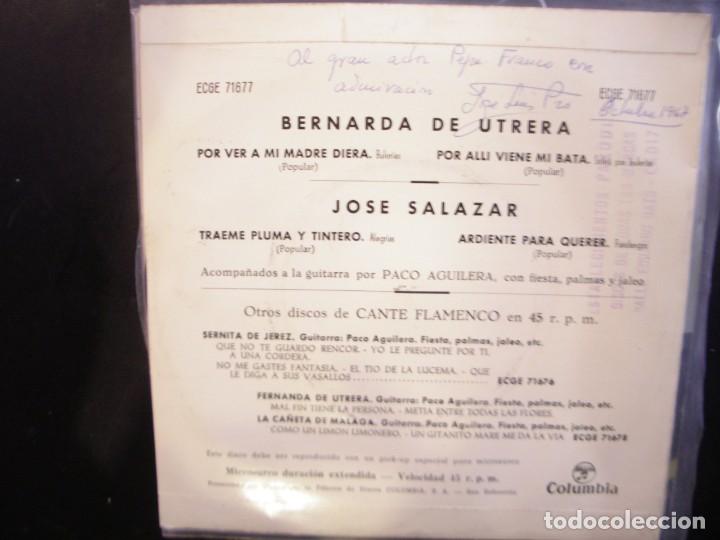 Discos de vinilo: BERNARDA DE UTRERA/ JOS&Eacute; SALAZAR- EP. - Foto 2