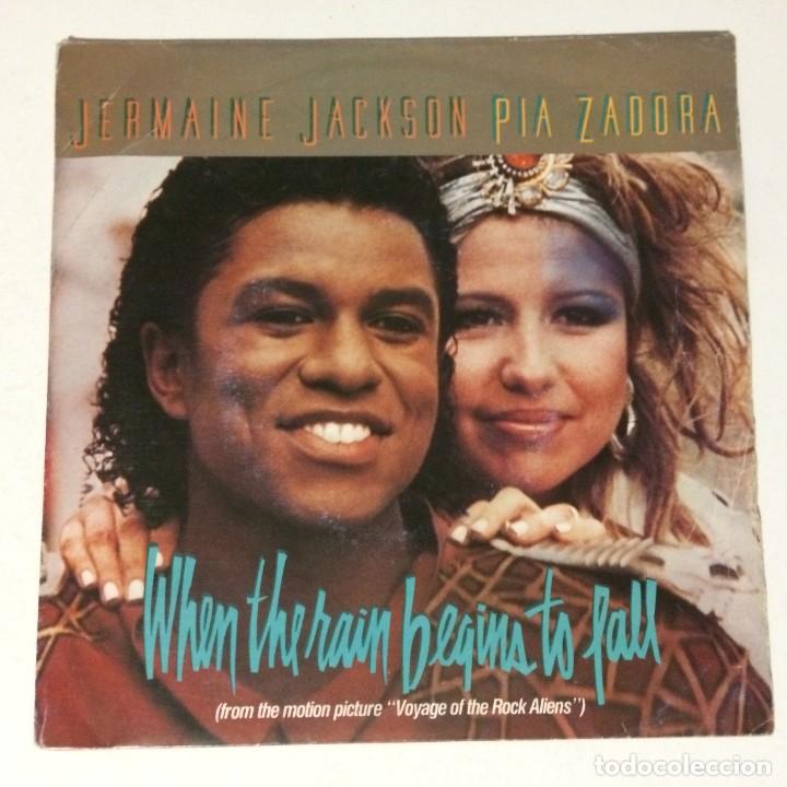 Vinyl-Schallplatten: Jermaine Jackson And Pia Zadora &ndash; When The Rain Begins To Fall / Substitute , Scandinavia 1984