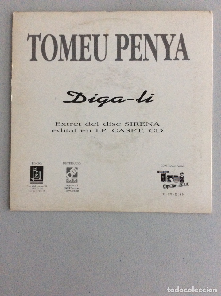 Discos de vinilo: Tomeu Penya. Diga-li. Som ca teva. - Foto 1