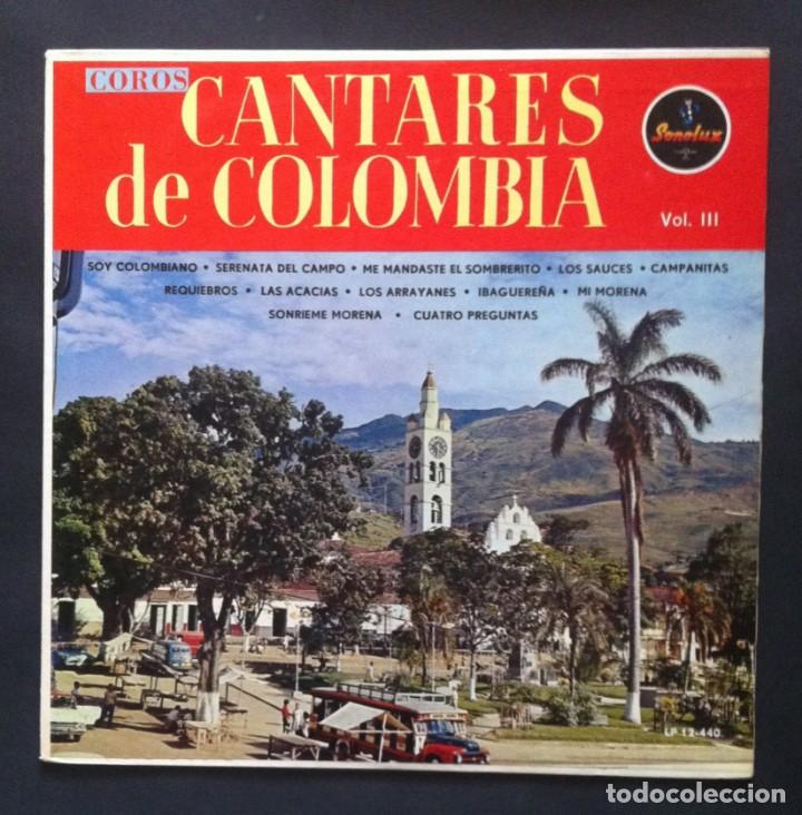 Disques de vinyle: CANTARES DE COLOMBIA - Coros Cantares De Colombia Vol III - LP COLOMBIANO - SONOLUX
