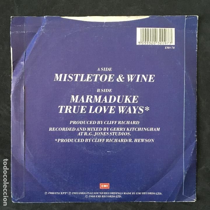 Discos de vinilo: VINILO SINGLE - CLIFF RICHARD - MISTLETOE & WINE - EMI 1988 - Foto 2
