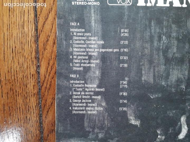 Discos de vinilo: Imanol - .... orain borrokarenean - Foto 5