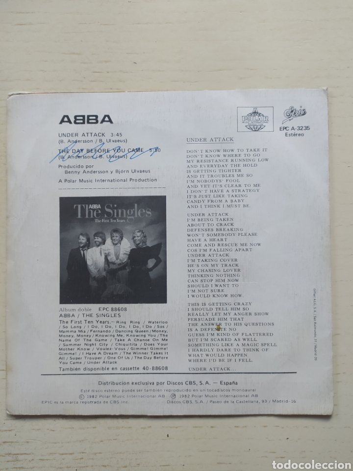 Discos de vinilo: Single Promo Abba - Foto 2