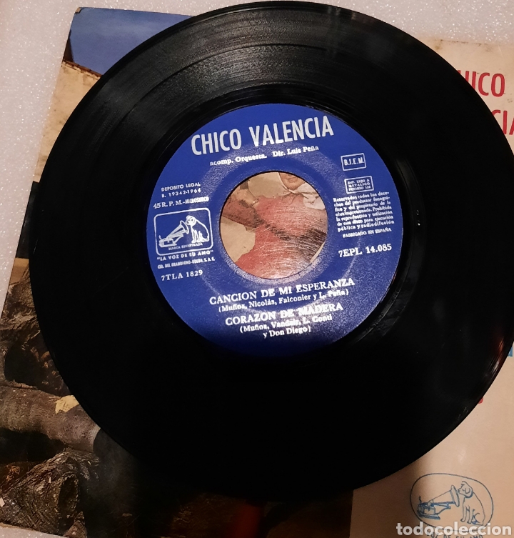 Discos de vinilo: Chico valencia - canci&oacute;n de mi esperanza + 3 - Foto 2