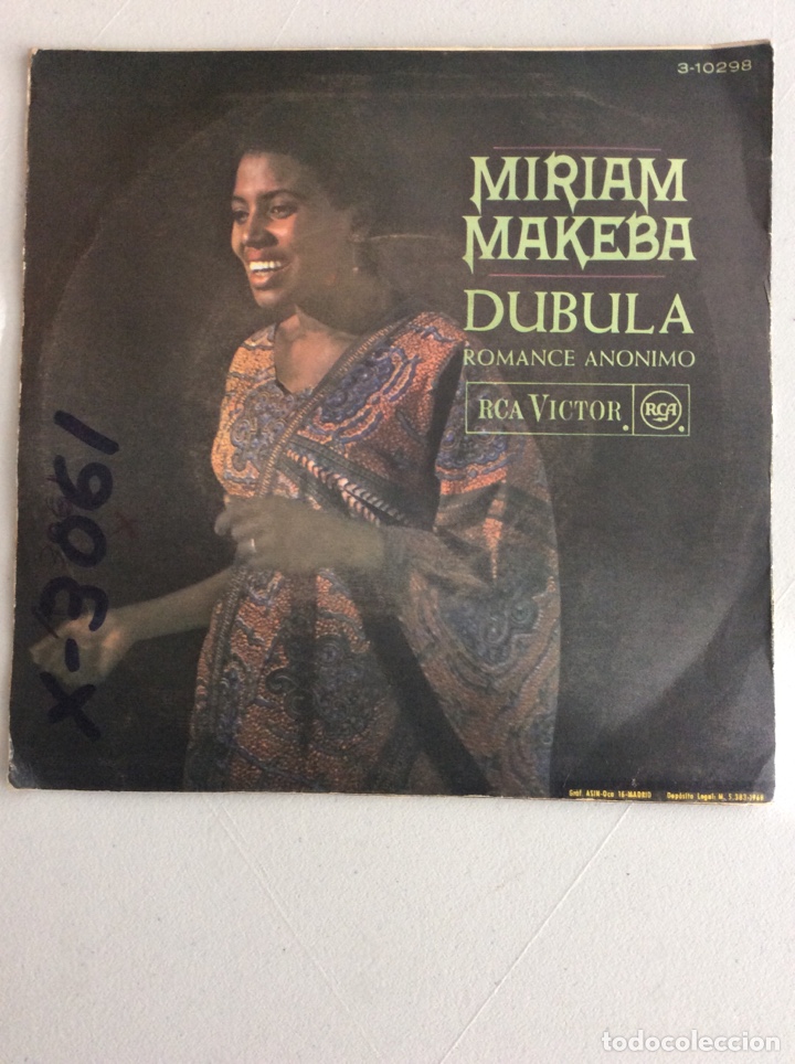 Discos de vinilo: Miriam Makeba. Dubula. Romance an&oacute;nimo. - Foto 2