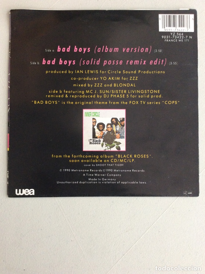 Discos de vinilo: Bad boys. Inner circle. - Foto 2