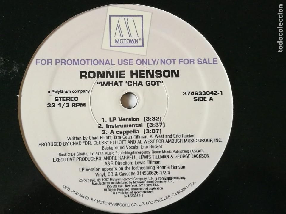 Discos de vinilo: Ronnie Henson - What Cha Got - 1998 - Foto 1