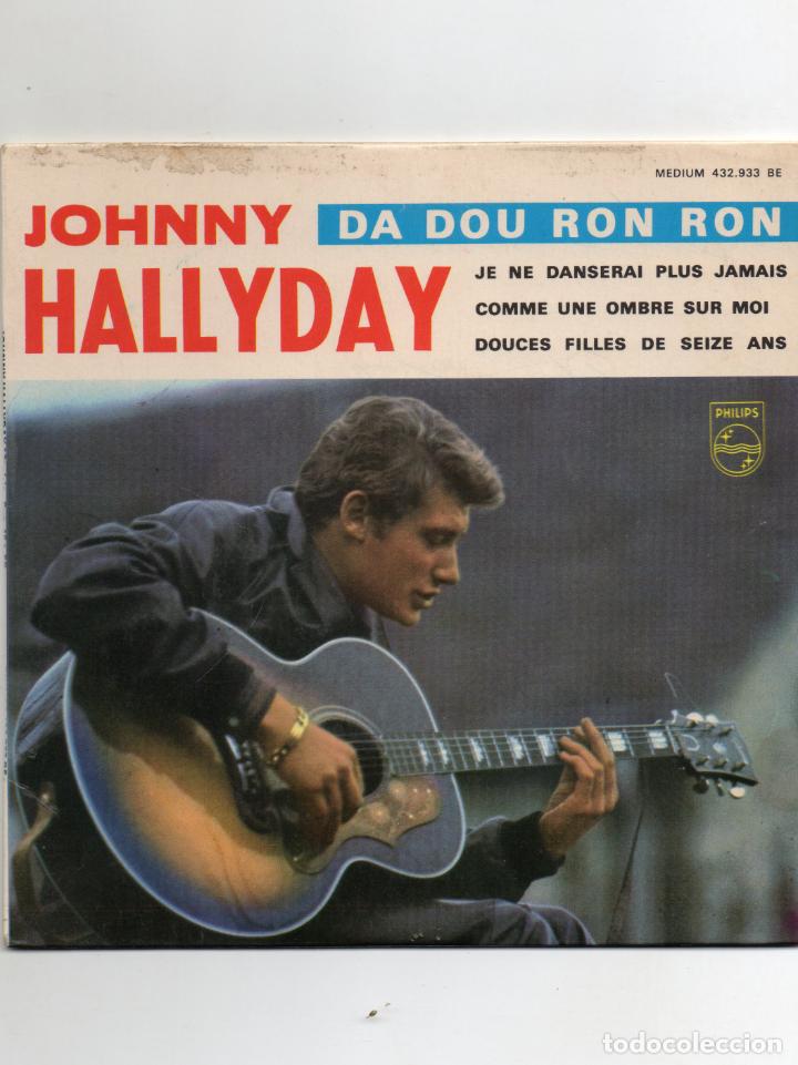 Discos de vinilo: JOHNNY HALLYDAY - DA DOU RON RON + 3.EP.S - Foto 1