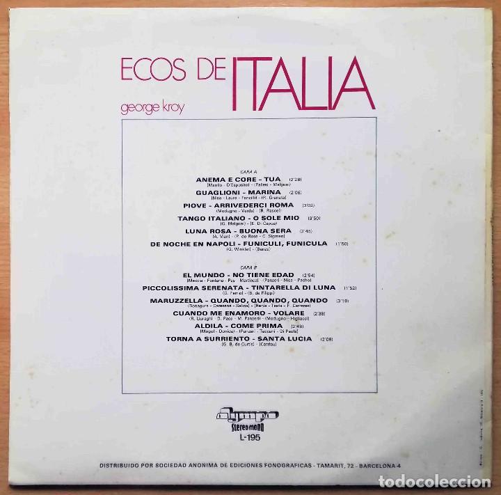 Discos de vinilo: LP Ecos de Italia - George Kroy - Foto 2