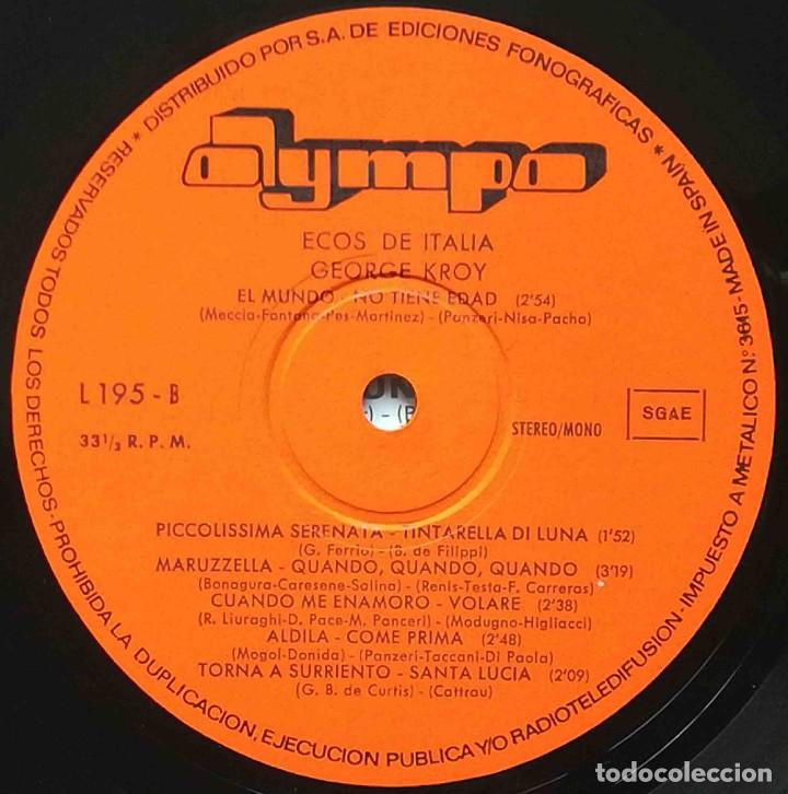 Discos de vinilo: LP Ecos de Italia - George Kroy - Foto 5