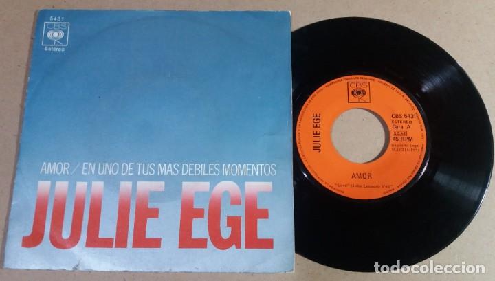 Discos de vinilo: JULIE EGE / AMOR / SINGLE 7 PULGADAS - Foto 1