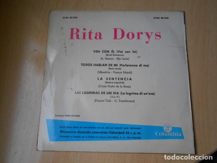 Discos de vinilo: RITA DORYS, EP, VE CON EL + 3, A&Ntilde;O 1964 - Foto 2