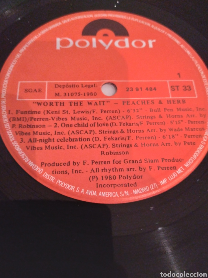 Discos de vinilo: Vinilo - PEACHES & HERB &rdquo;WORTH THE WAIT&rdquo; ES.80 - Foto 3