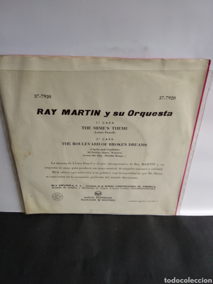 Discos de vinilo: *RAY MARTIN, THE MIMES THEME, 1961 - Foto 2