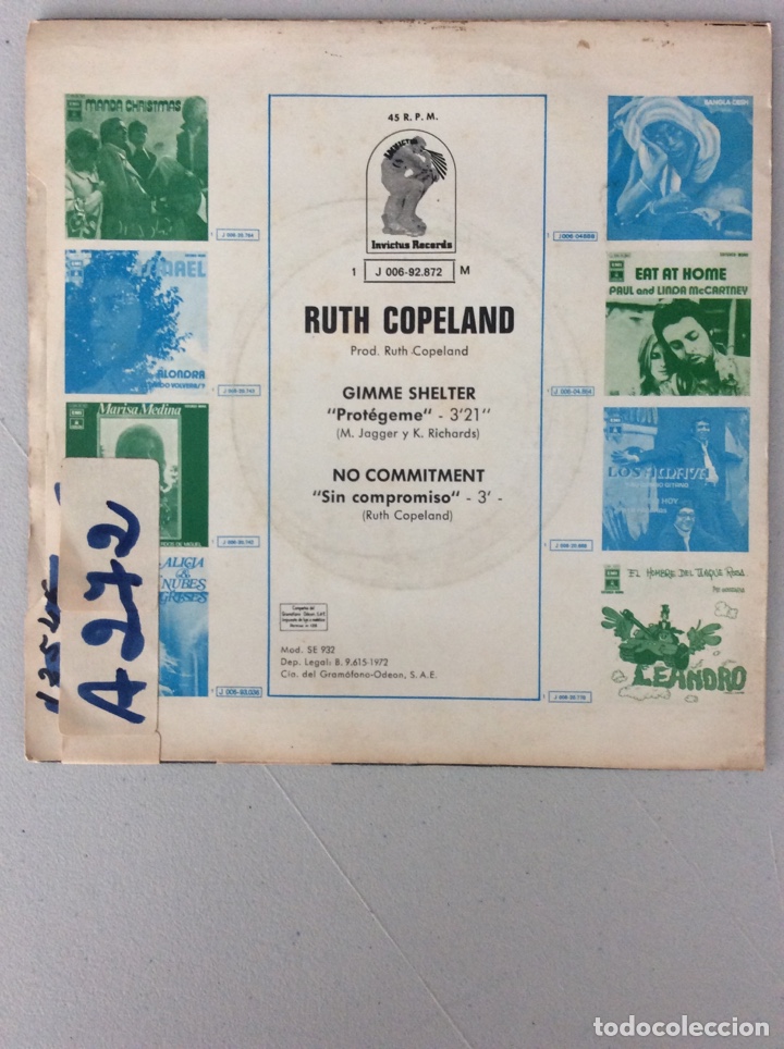 Discos de vinilo: Ruth Copeland. Gimme Shelter. No commitment. - Foto 2