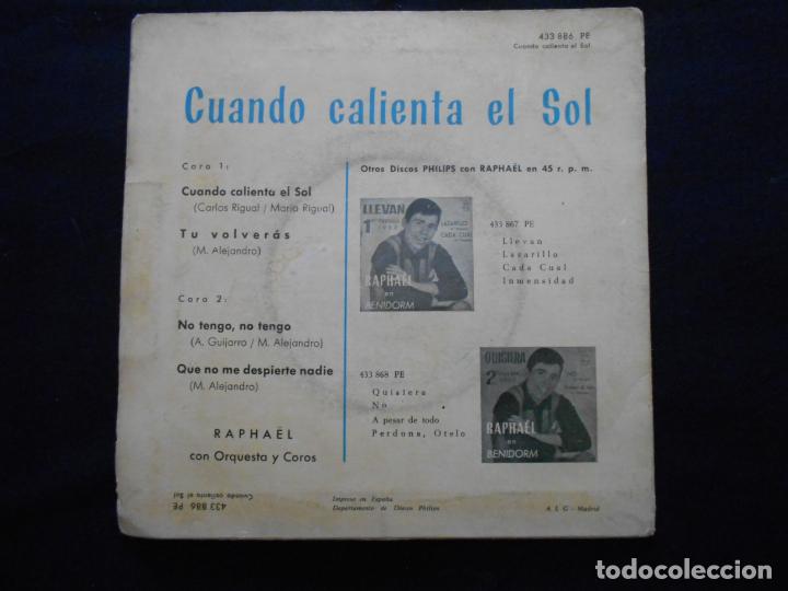 Discos de vinilo: EP RAPHA&Euml;L // CUANDO CALIENTA EL SOL + 3 // A&Ntilde;O 1962 - Foto 2