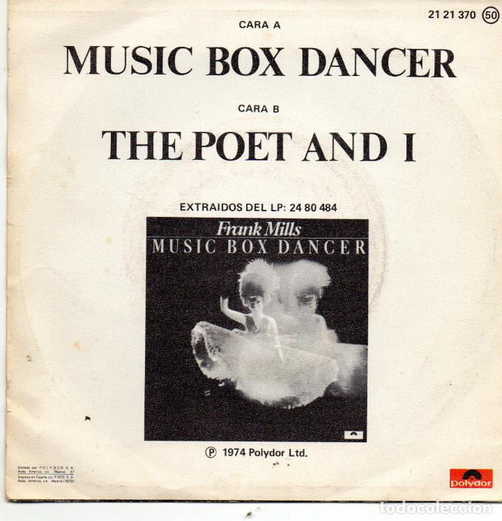 Discos de vinilo: FRANK MILLS - MUSIC BOX DANCER - SINGLE - Foto 2