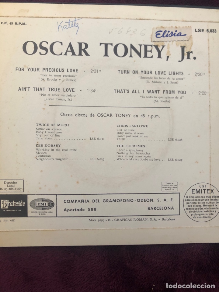 Discos de vinilo: &Oacute;scar Toney JR - Foto 2