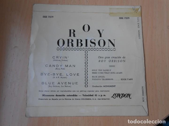 Discos de vinilo: ROY ORBISON, EP, CRYIN&acute; + 3, A&Ntilde;O 1961 - Foto 2