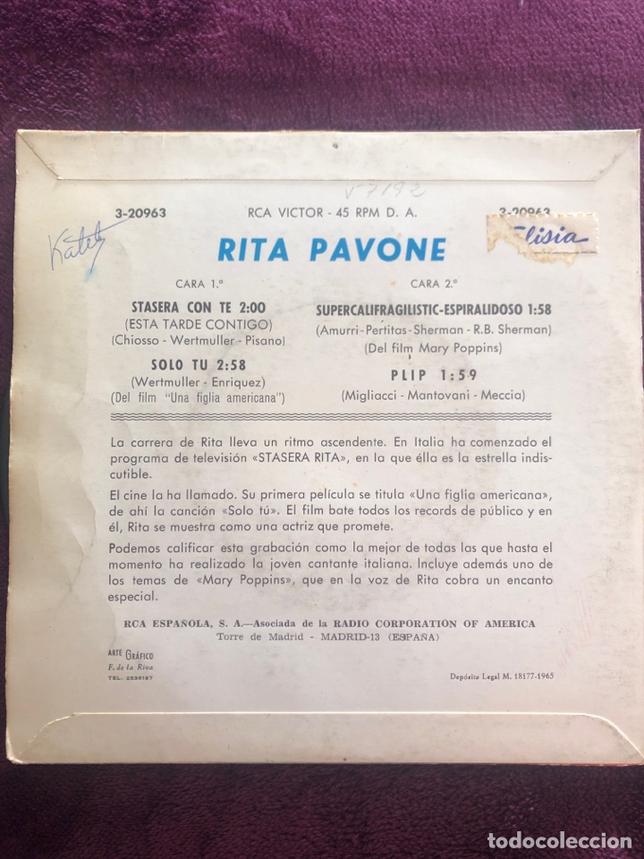 Discos de vinilo: Rita Pavone - Foto 2