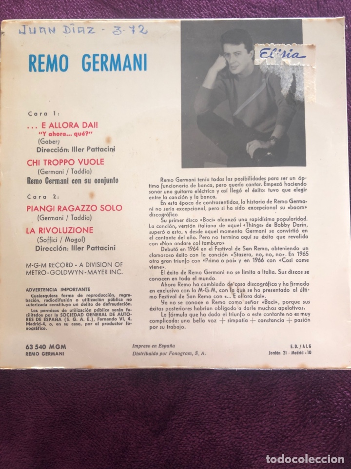 Discos de vinilo: Remo Germani - Foto 2