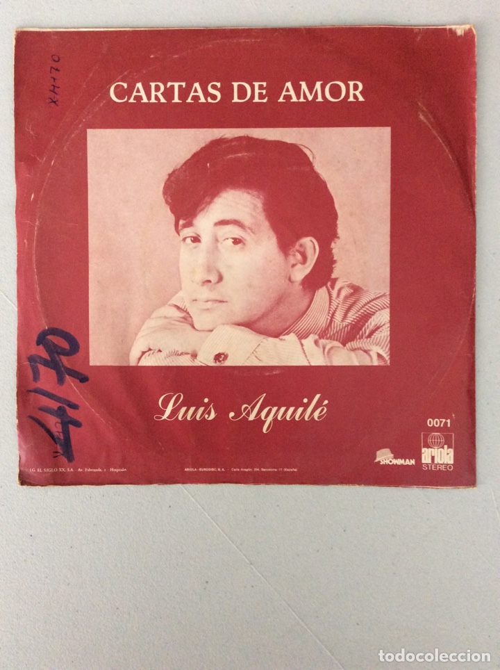 Discos de vinilo: Luis Aguil&eacute;. Cartas de amor. - Foto 2