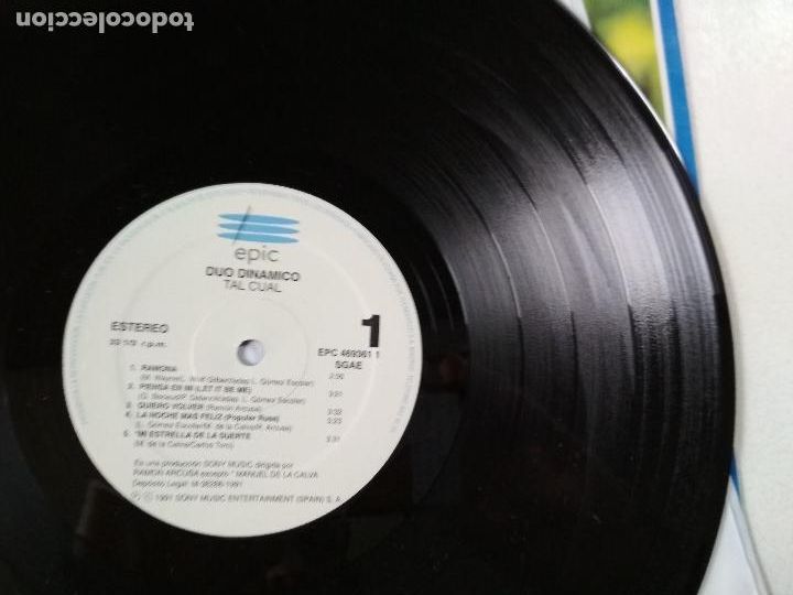 Discos de vinilo: DUO DINAMICO, TAL CUAL, 1991 EPIC - Foto 2