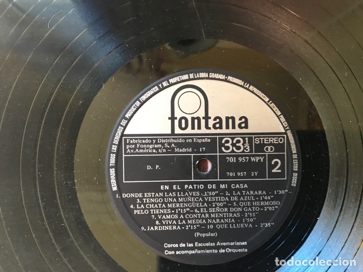 Discos de vinilo: En el patio de mi casa. Fontana - Foto 4