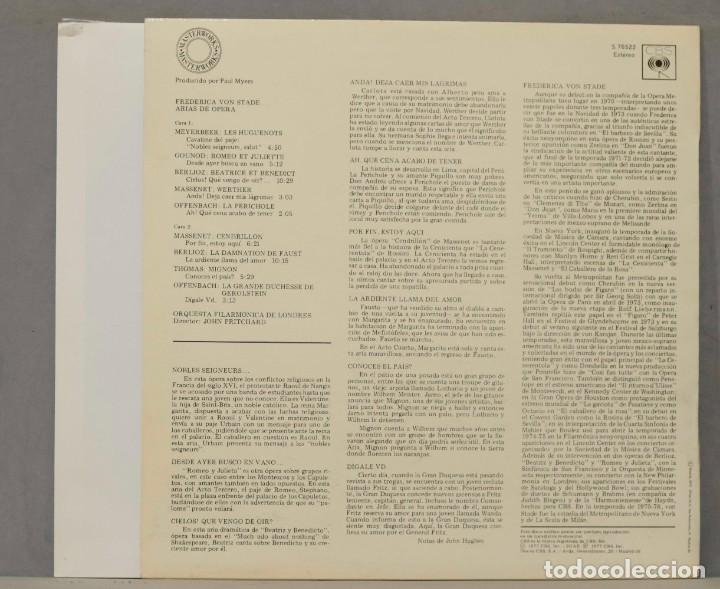 Discos de vinilo: LP. ARIAS DE OPERA. STADE - Foto 2