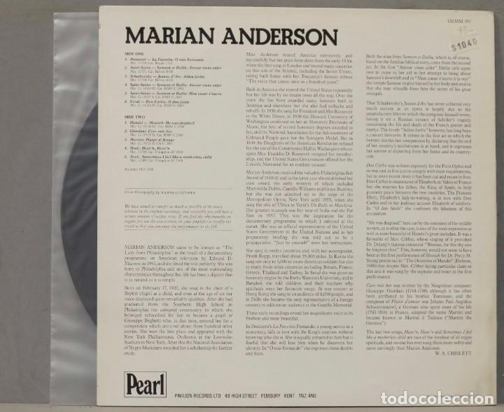 Discos de vinilo: LP. Marian Anderson - Foto 2