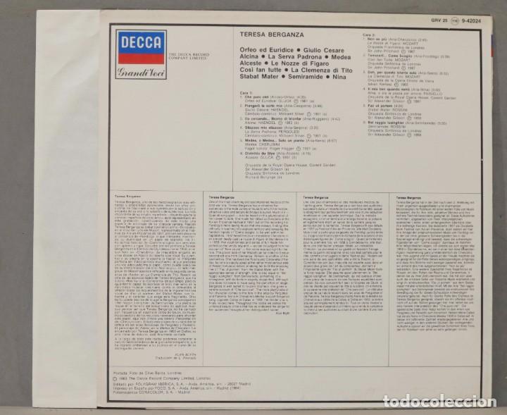 Discos de vinilo: LP. Teresa Berganza arias - Foto 2