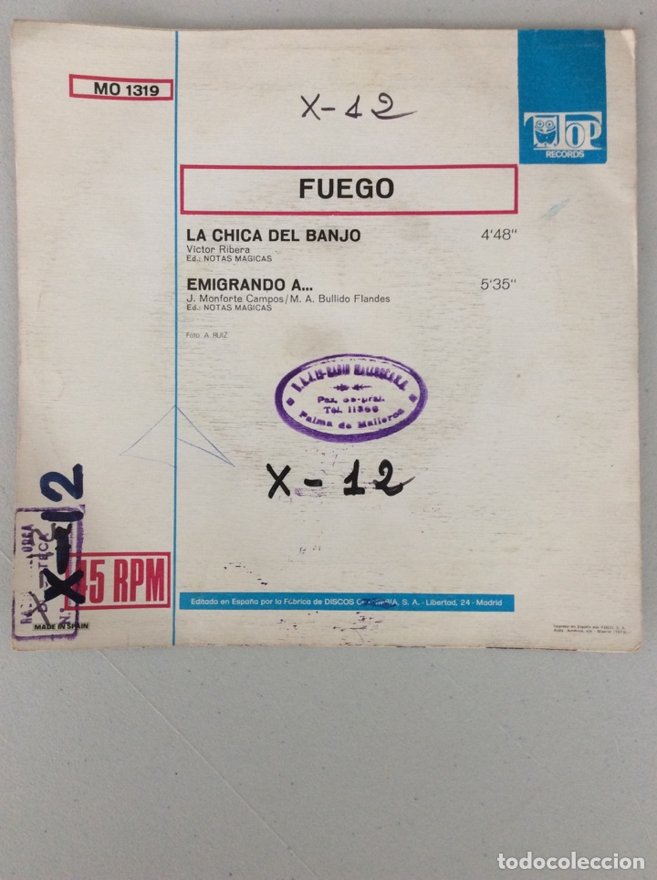 Discos de vinilo: Fuego. La chica del banjo. Emigrando a... - Foto 2