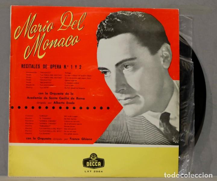 Discos de vinilo: LP. MARIO DEL MONACO. RECITALES DE OPERA 1 Y 2 - Foto 1