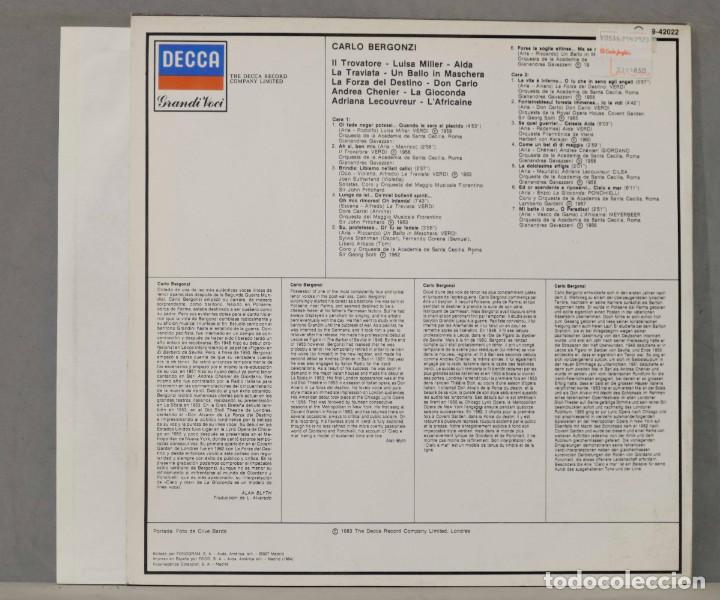 Discos de vinilo: LP. Carlo Bergonzi - Foto 2